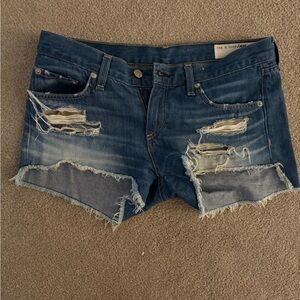 rag & bone distressed denim jean shorts size 26
